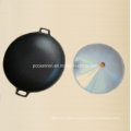 Preseasoned Cast Iron Wok with Cover Dia 25cm